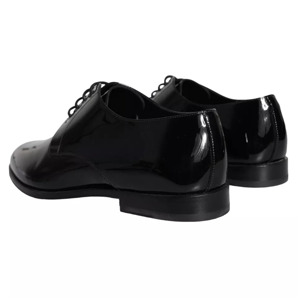 Black Patent Leather Derby Formal Dress Shoes