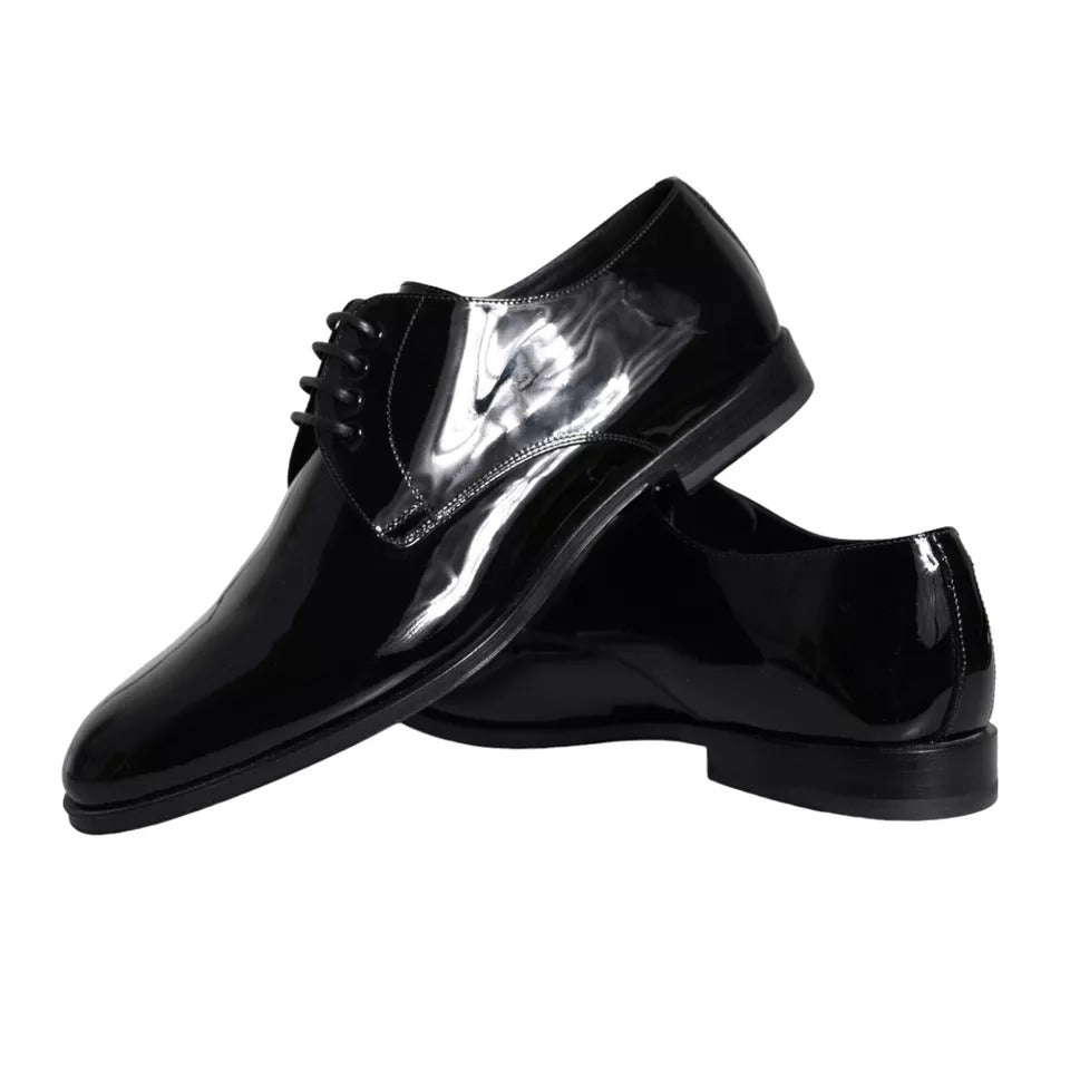 Black Patent Leather Derby Formal Dress Shoes