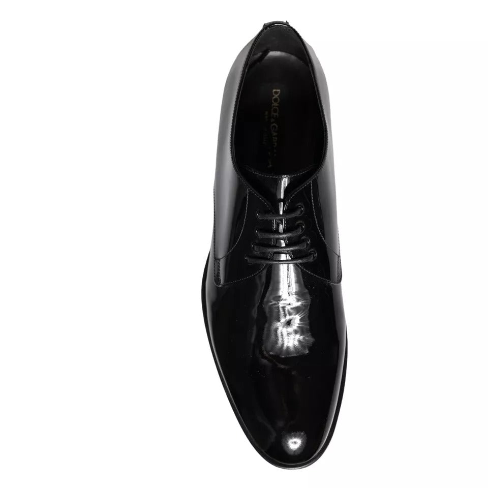 Black Patent Leather Derby Formal Dress Shoes