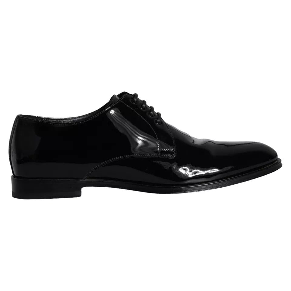 Black Calfskin Leather Derby Men Dress Shoes