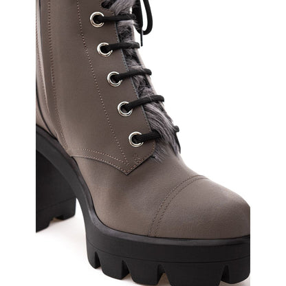 Gray Eco Leather Boot