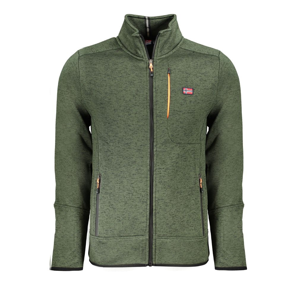 Green Polyester Men Sweater