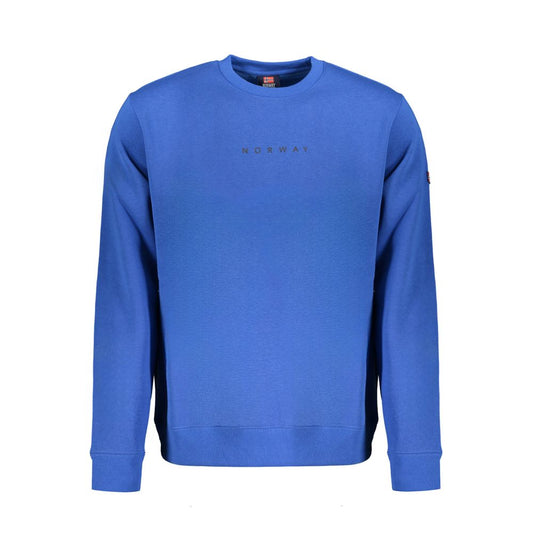 Blue Cotton Men Sweater