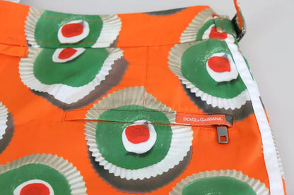 Orange Cupcake Beachwear Shorts Swimwear