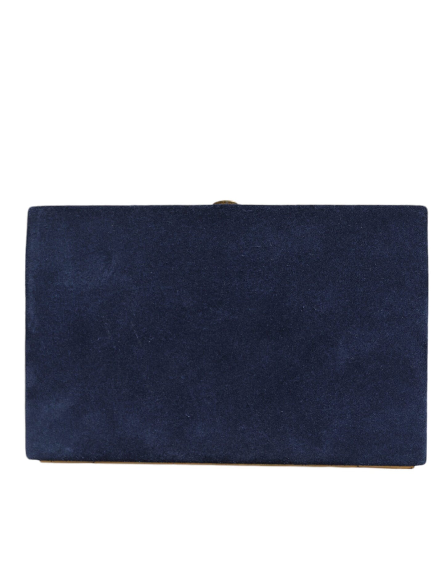 Blue Suede Gold Frame Clutch Evening Party Purse Bag