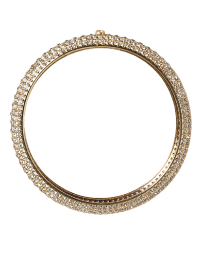 Gold Tone Brass Crystal Stass DG Round Bangle Bracelet