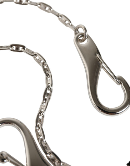 Silver Tone Metal DG Logo Link Chain Keychain Keyring