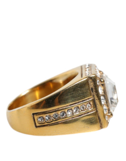 Gold Plated 925 Silver Clear Crystal Ring