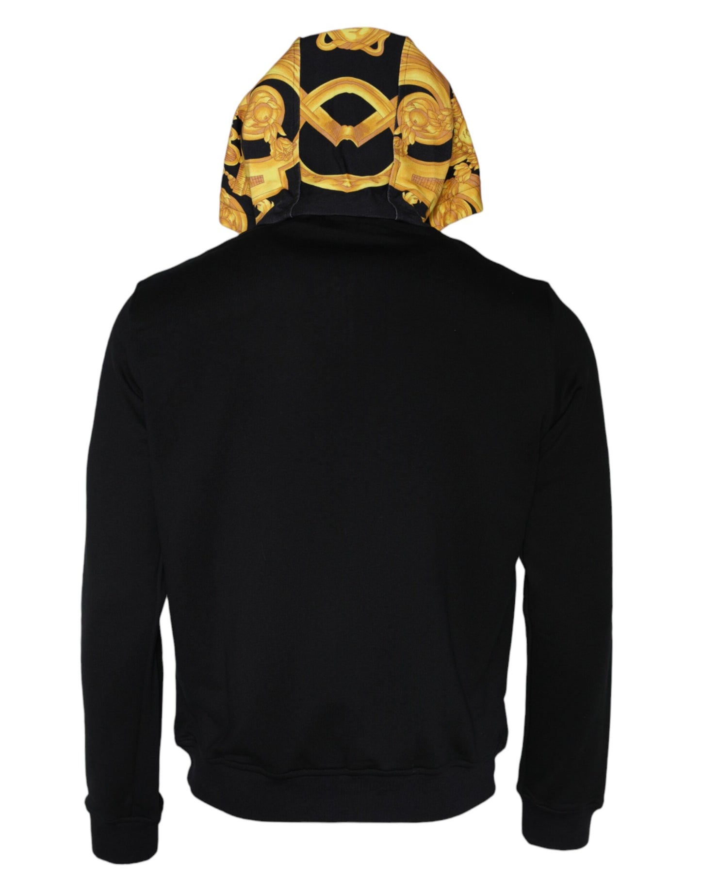 Black Medusa Print Cotton Full Zip HoodieSweatshirt Sweater