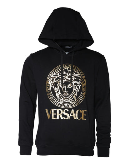 Black Medusa Print Cotton HoodiePullover Sweatshirt Sweater