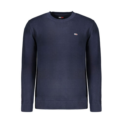 Blue Cotton Men Sweater