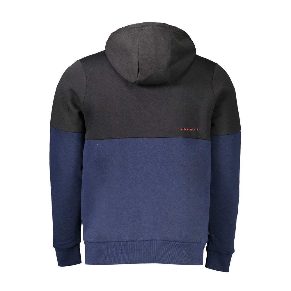 Blue Cotton Mens Hooded Sweater