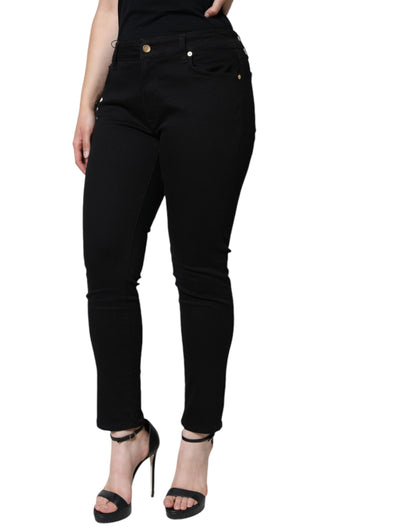 Black Cotton Stretch Skinny Denim Jeans