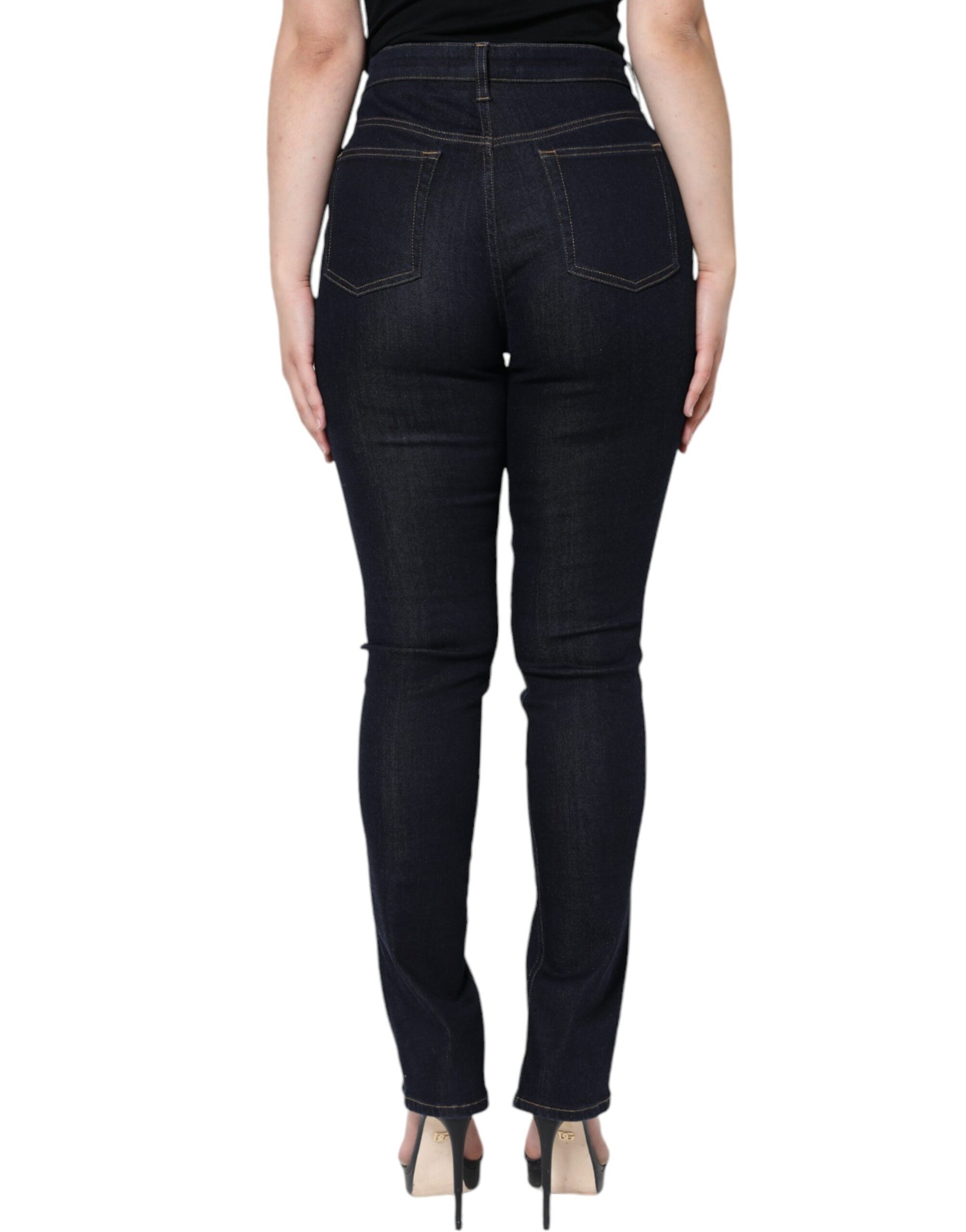 Black Cotton Blend Skinny Denim Jeans