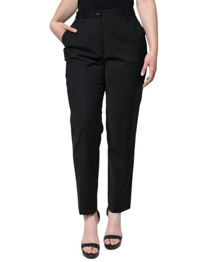 Black High Waist Tapered Pants