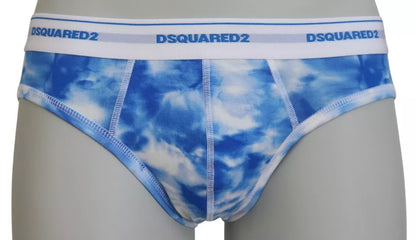 Blue Tie Dye Cotton Stretch Men Brief Underwear