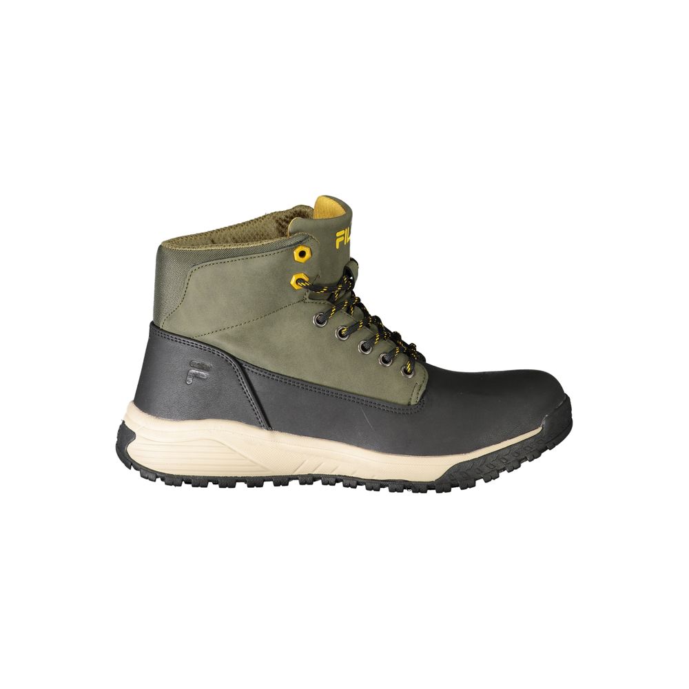 Green Polyester Men Boot