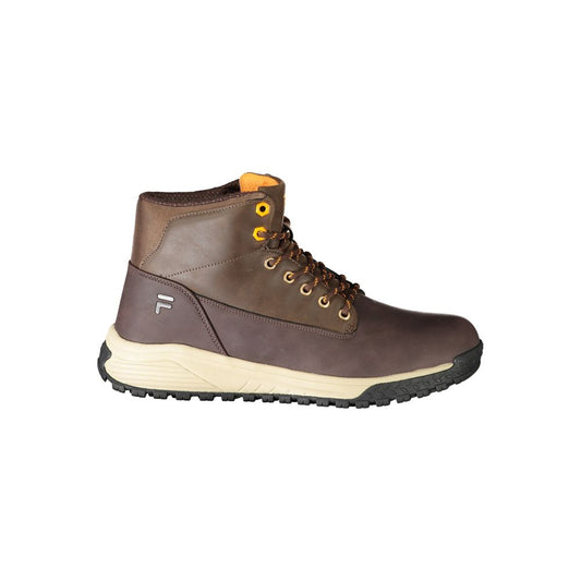 Brown Polyester Men Boot