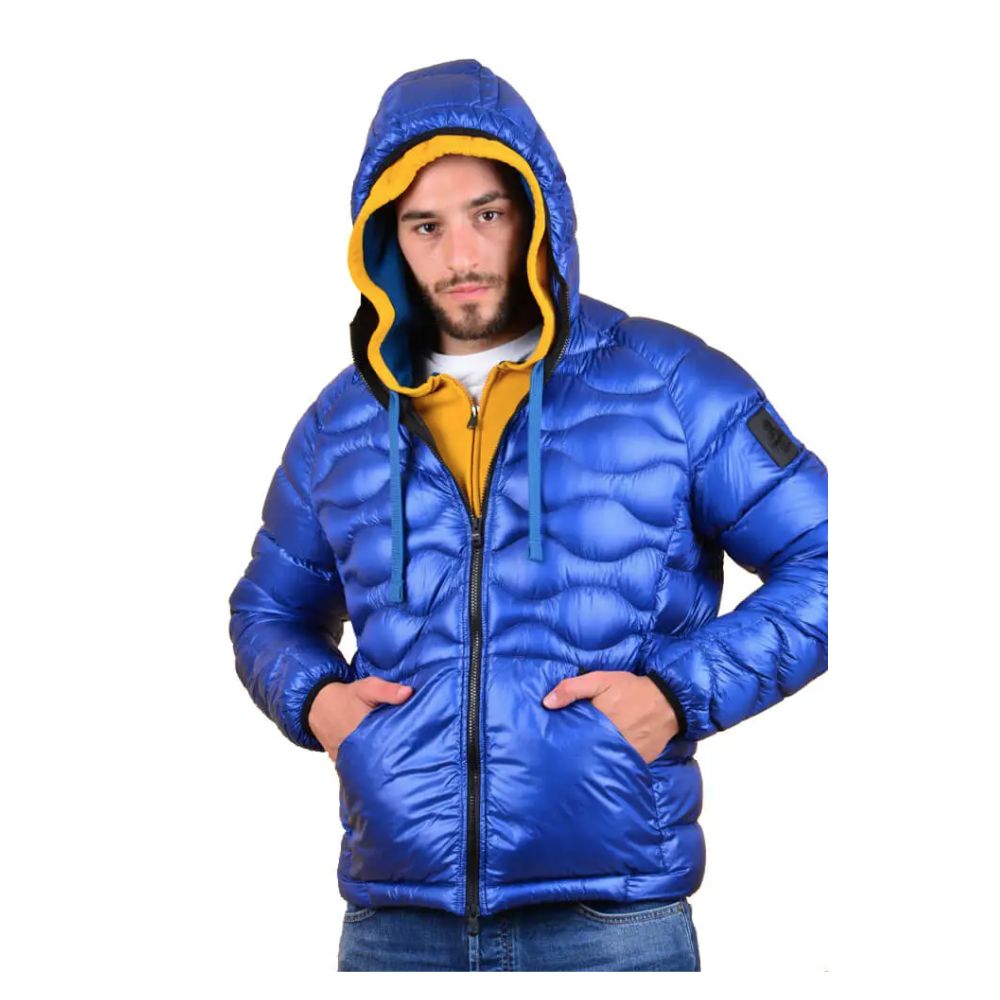 Blue Nylon Mens Down Jacket