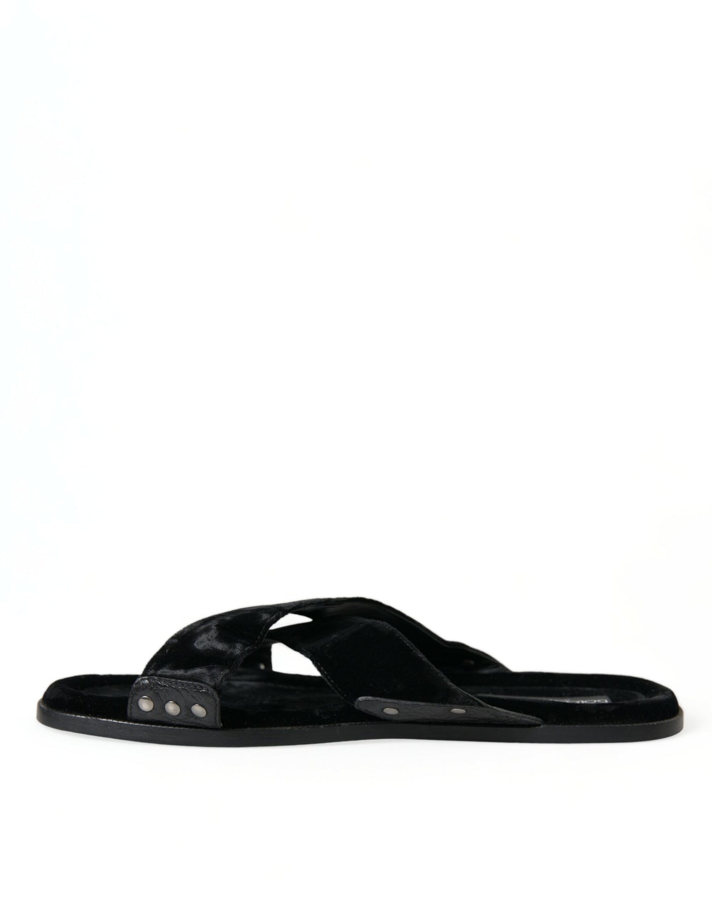 Elegant Black Cross Strap Slide Sandals