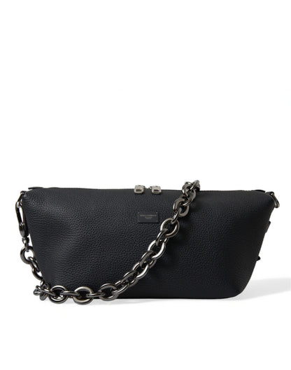 Elegant Black Leather Shoulder Bag