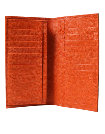 Chic Orange Crocodile Leather Wallet