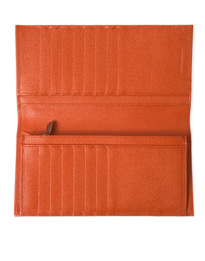 Chic Orange Crocodile Leather Wallet