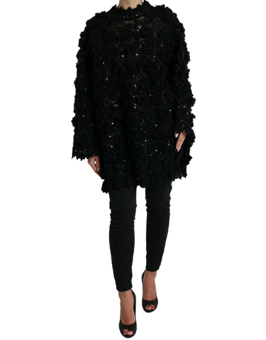 Sequin Embellished Black Pullover