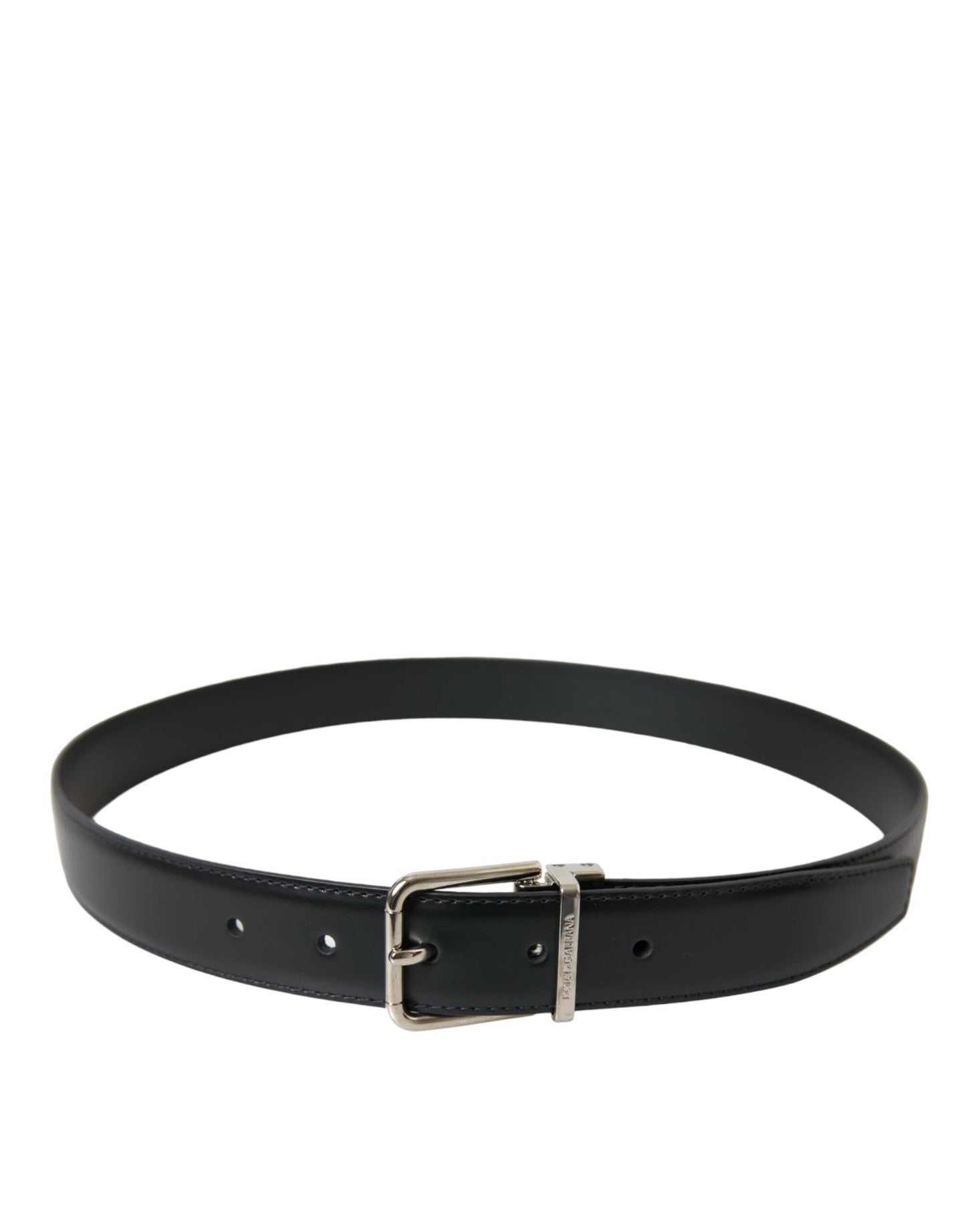 Elegant Black Calf Leather Belt