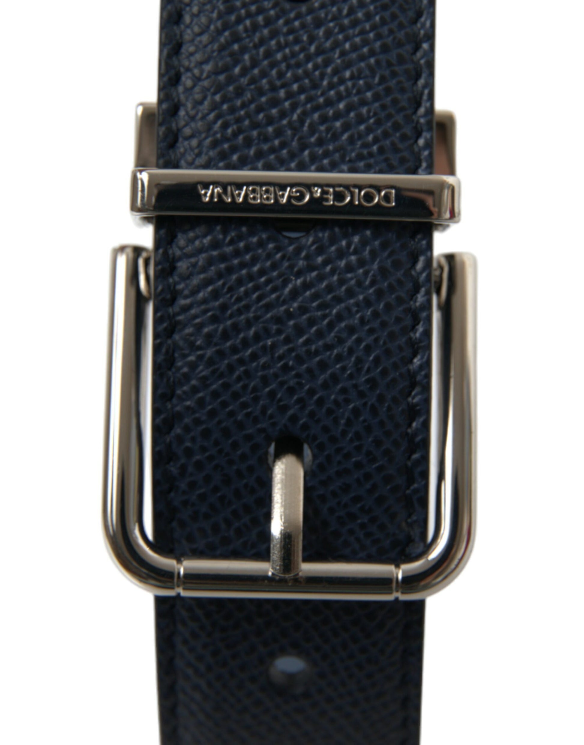 Elegant Navy Blue Leather Belt