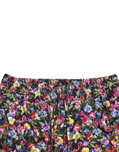 Vibrant High Waist Floral Shorts