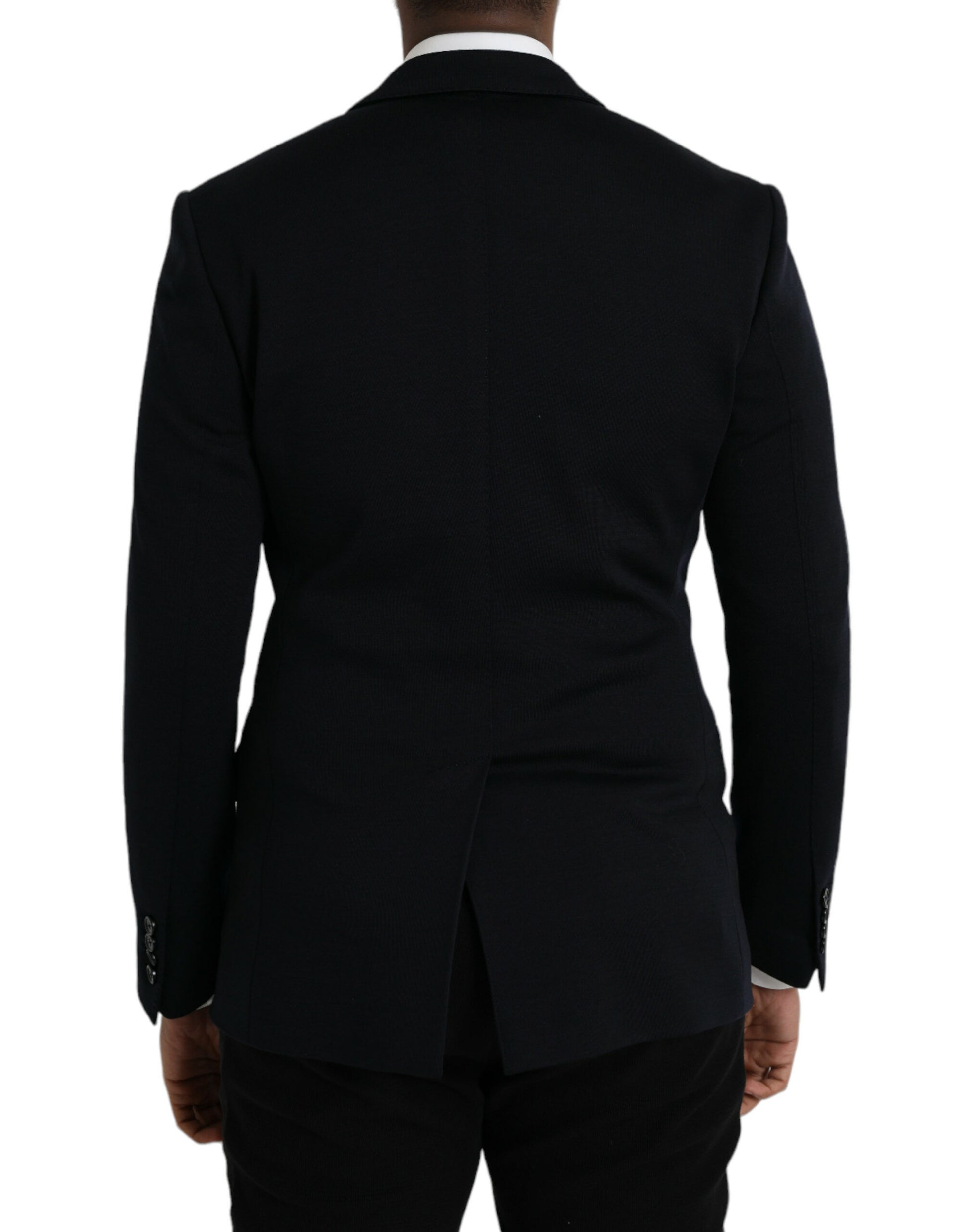 Black Wool Notch Single Breasted Coat Blazer
