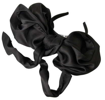 Elegant Silk Black Bow Diadem Headpiece