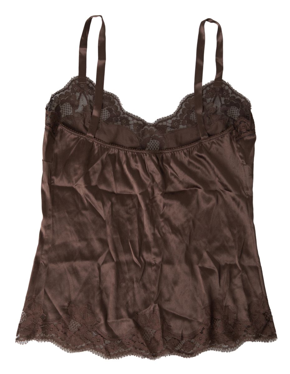 Silk Blend Camisole Top in Brown