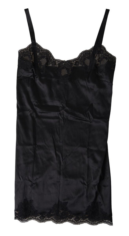 Sultry Black Silk Camisole Top