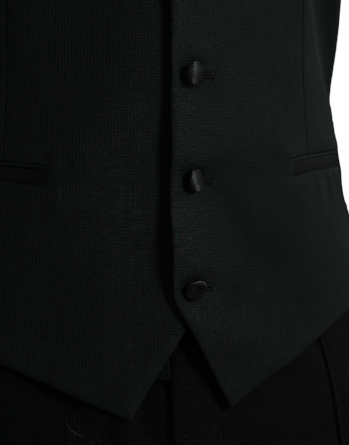 Black Wool Waistcoat Dress Formal Vest