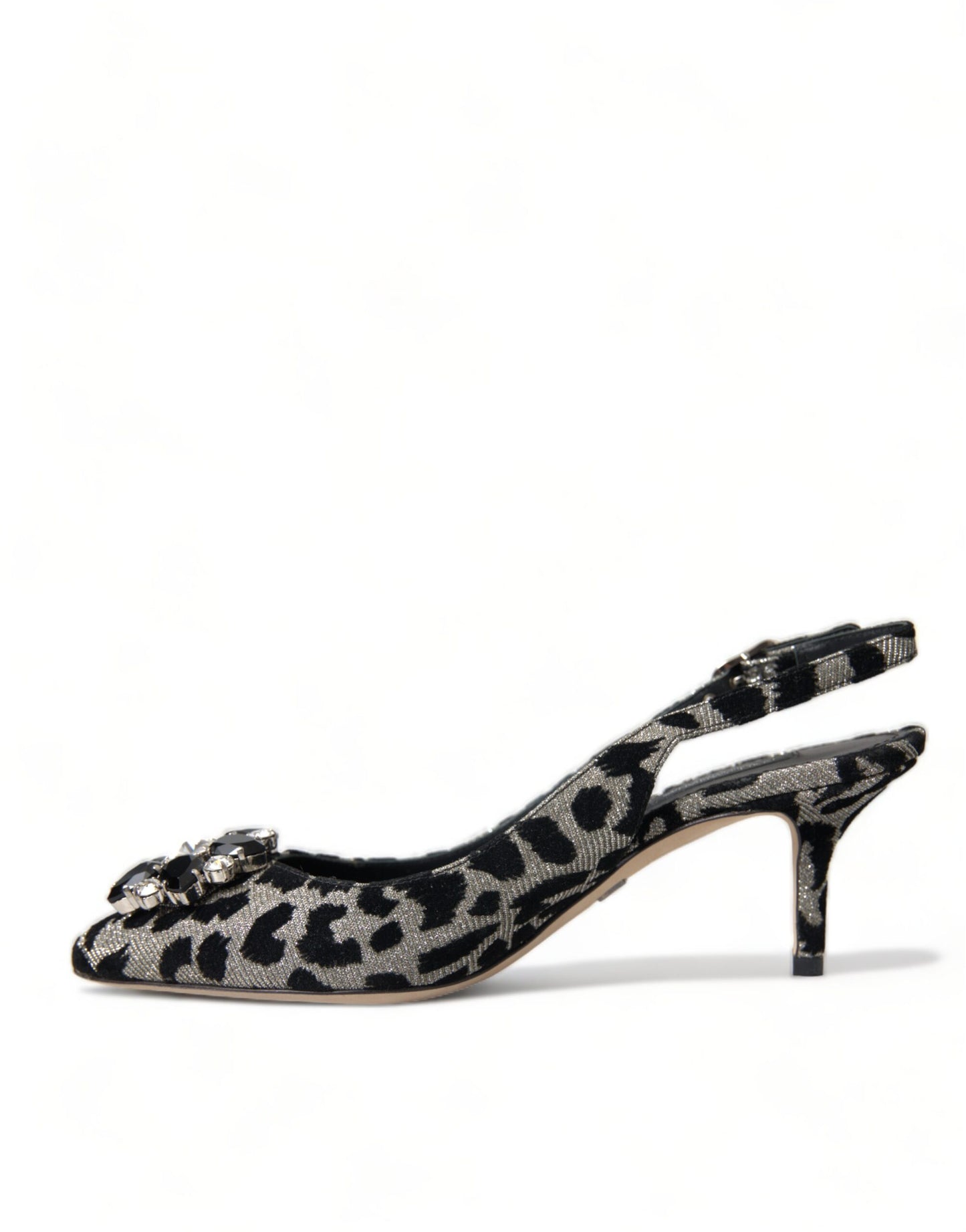 Crystal Leopard Slingback Heels Pumps