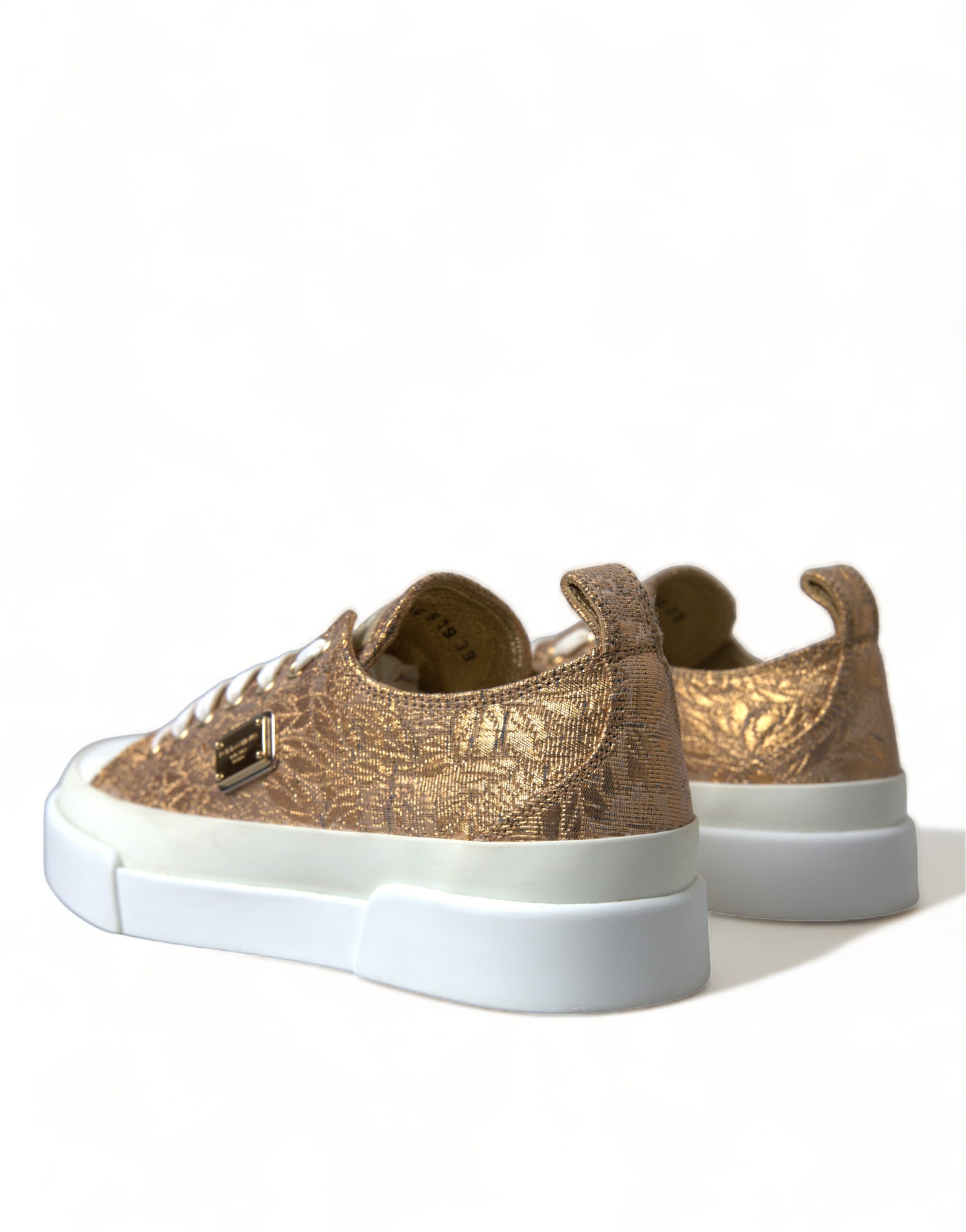 Elegant Gold Low-Top Sneakers - Chic Comfort Footwear