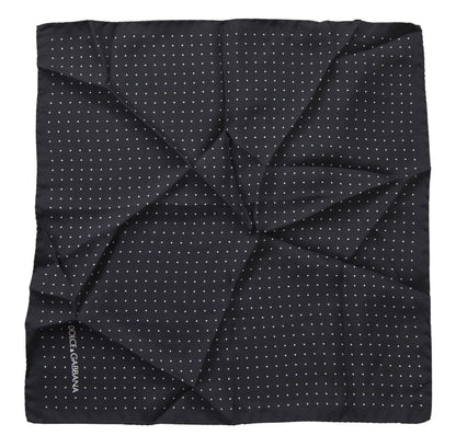 Elegant Silk Black Men's Square Scarf