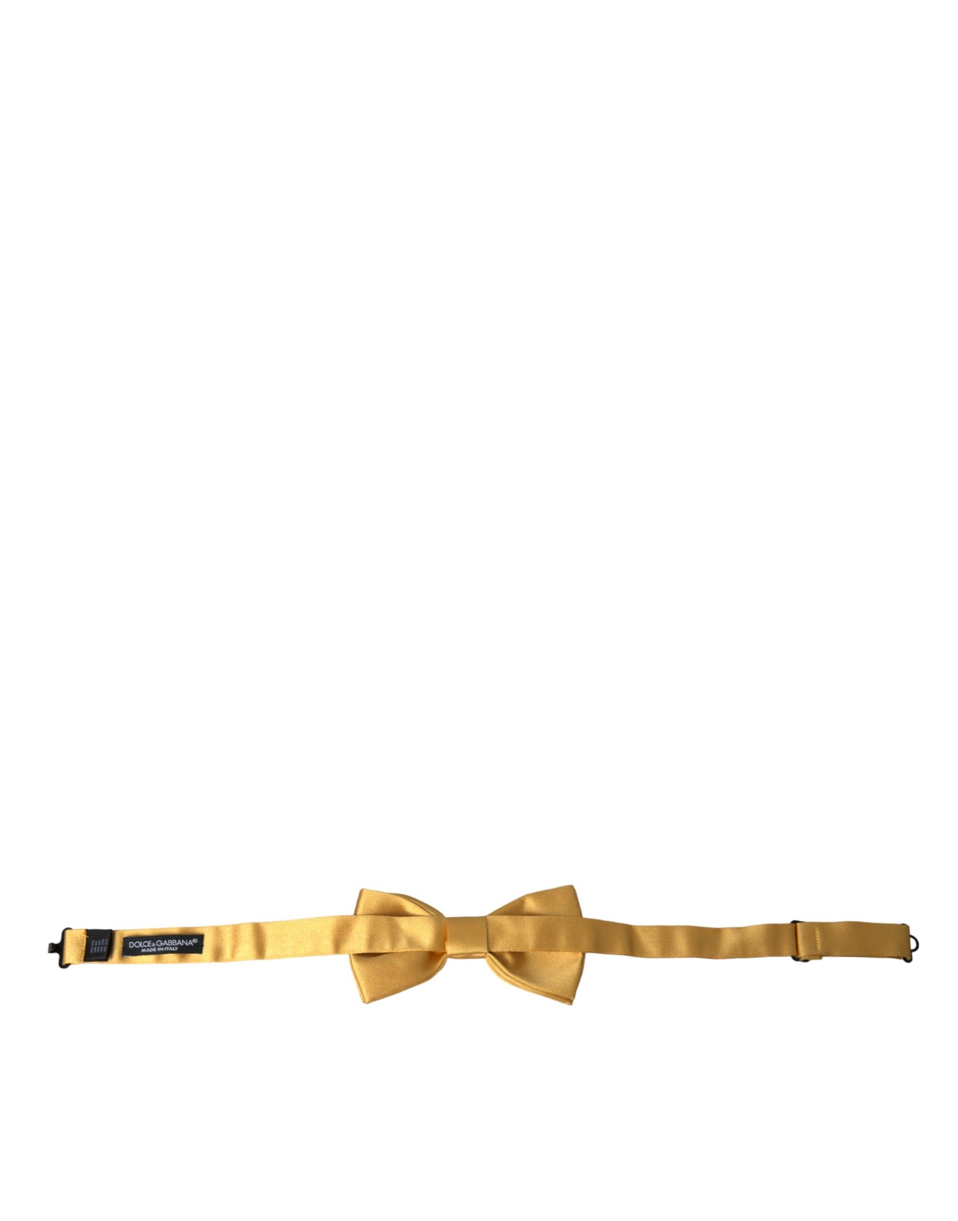 Yellow Silk Adjustable Neck Men Bow Tie