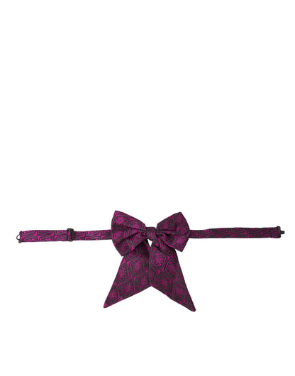 Purple Ribbon Silk Adjustable Neck Men Bow Tie