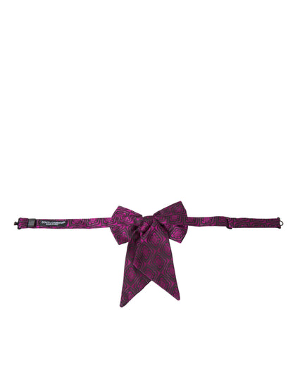 Purple Ribbon Silk Adjustable Neck Men Bow Tie