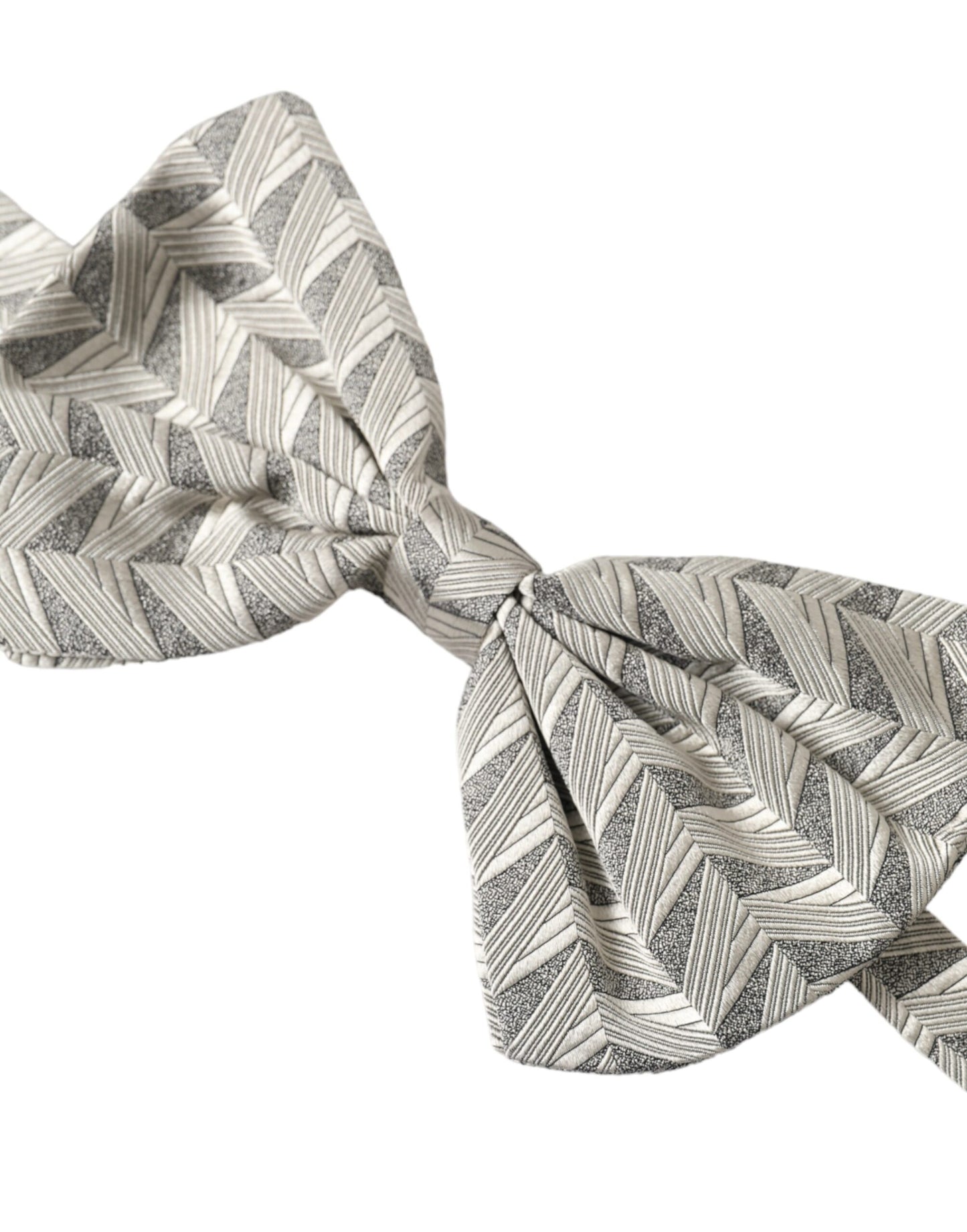 Silver Fantasy Print Adjustable Neck Bow Tie Men