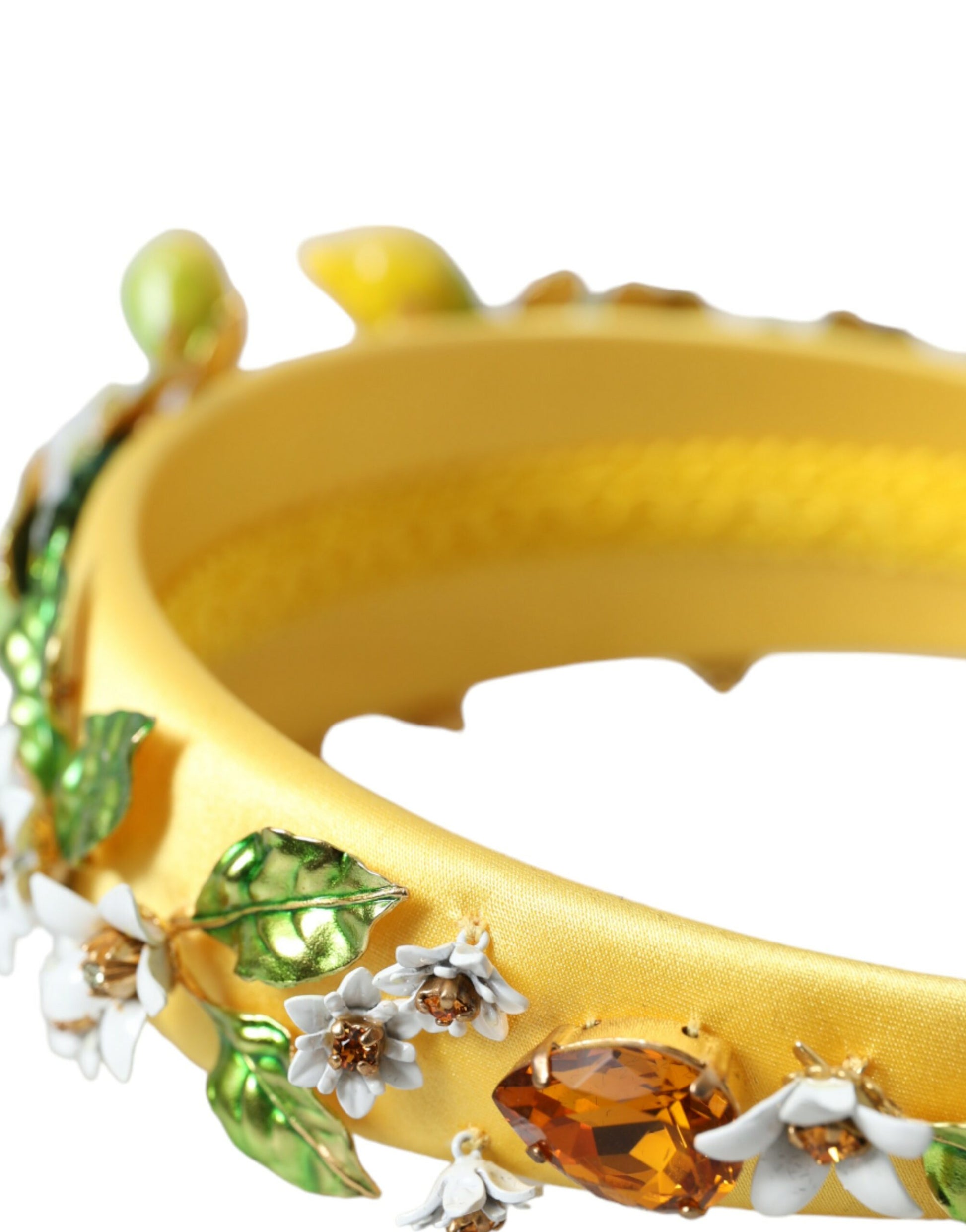 Yellow Lemon Daisy Crystal Women Hairband Diadem