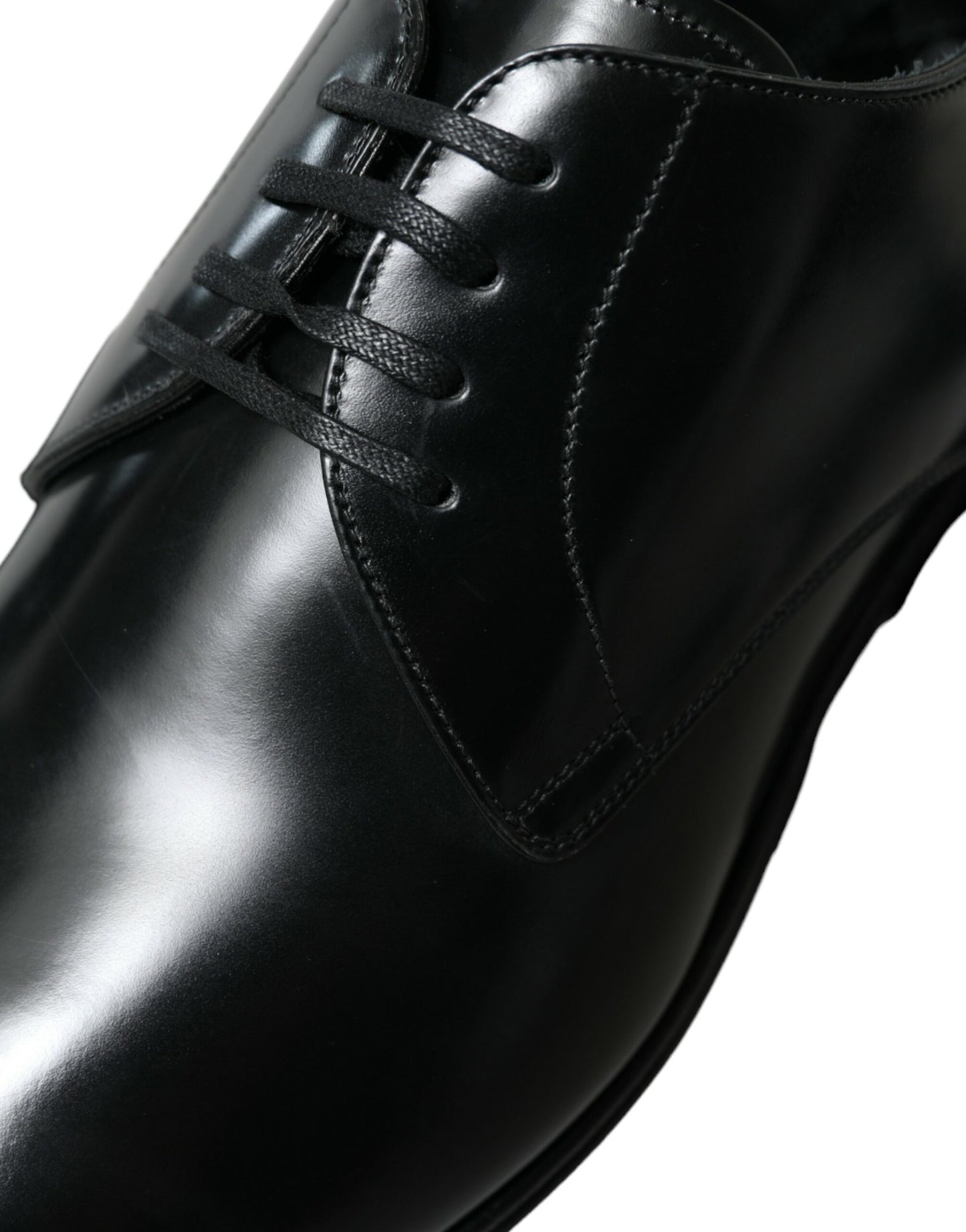 Elegant Black Calfskin Men's Derby Shoes