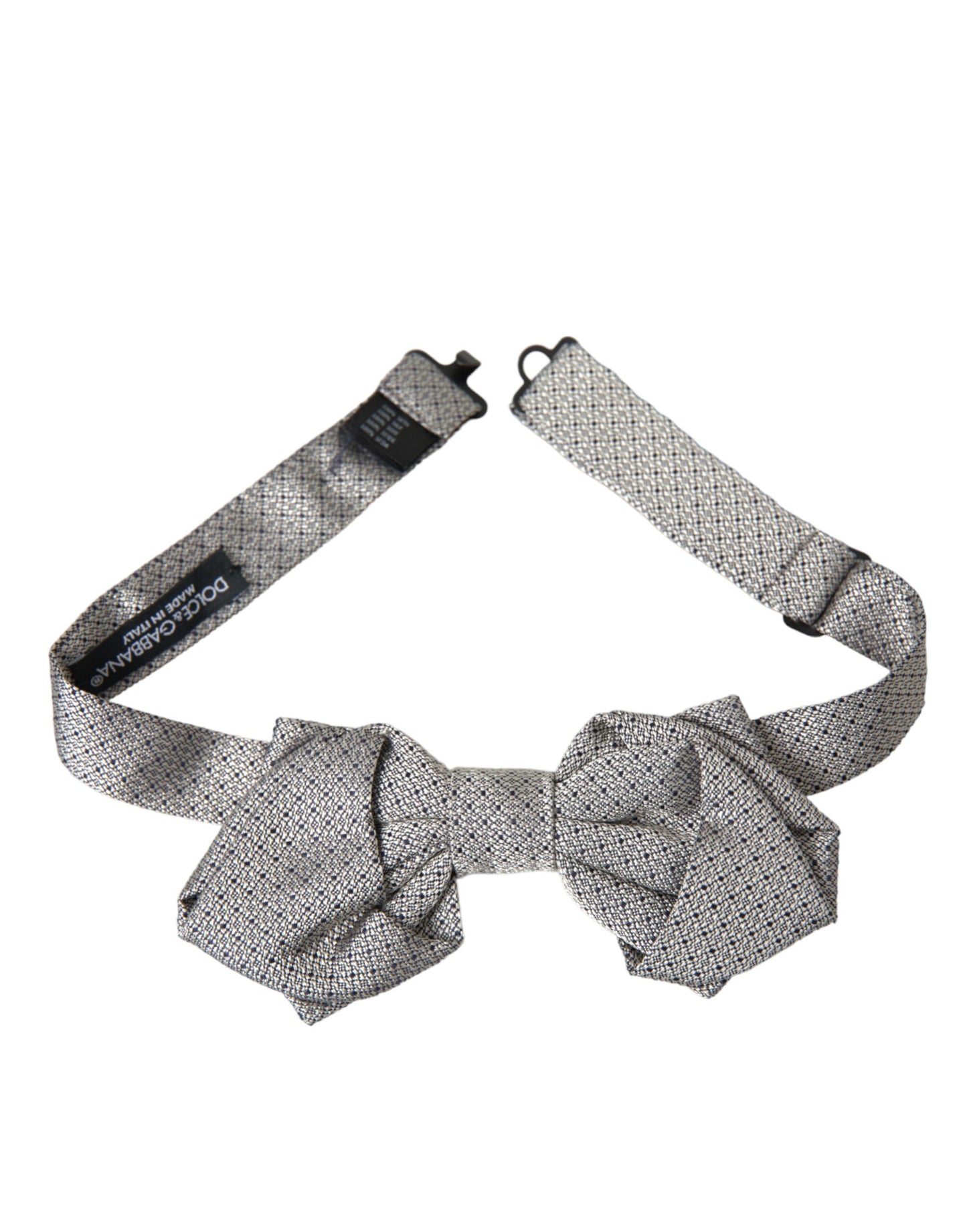 Gray Silk Adjustable Neck Men Bow Tie