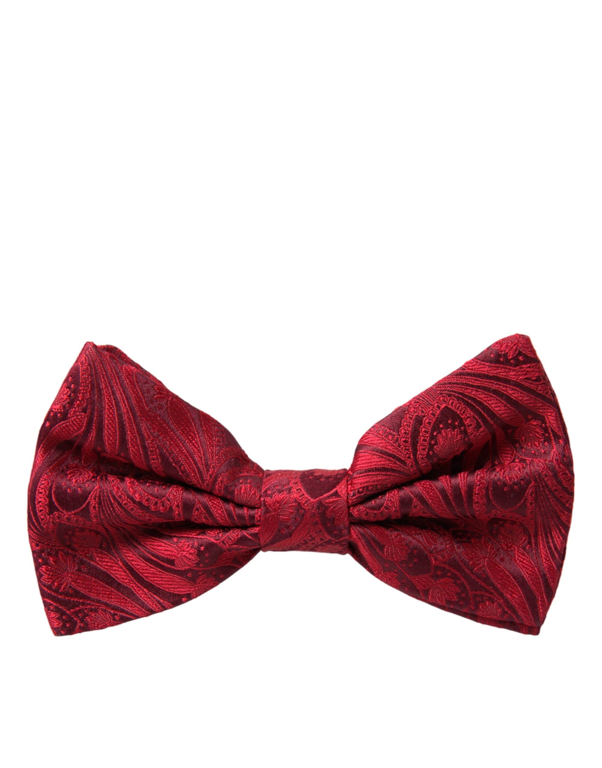 Red Brocade Silk Adjustable Neck Men Bow Tie