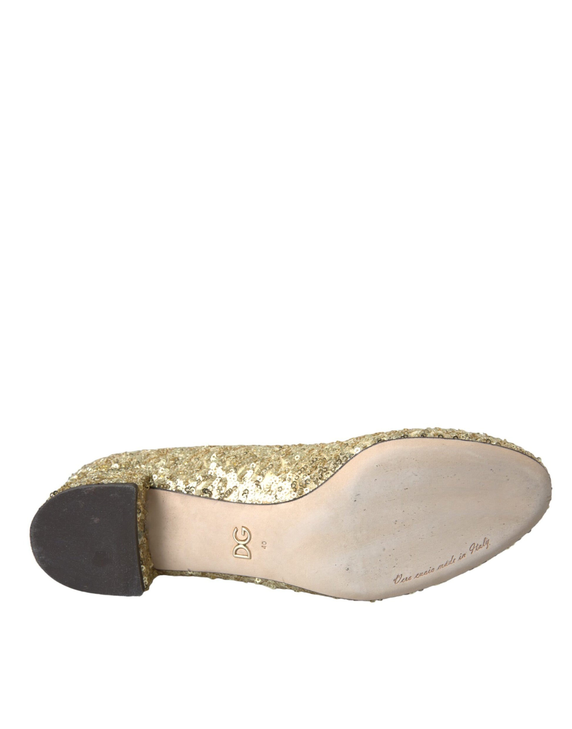 Gold Sequined Short Boots Stretch Shoes