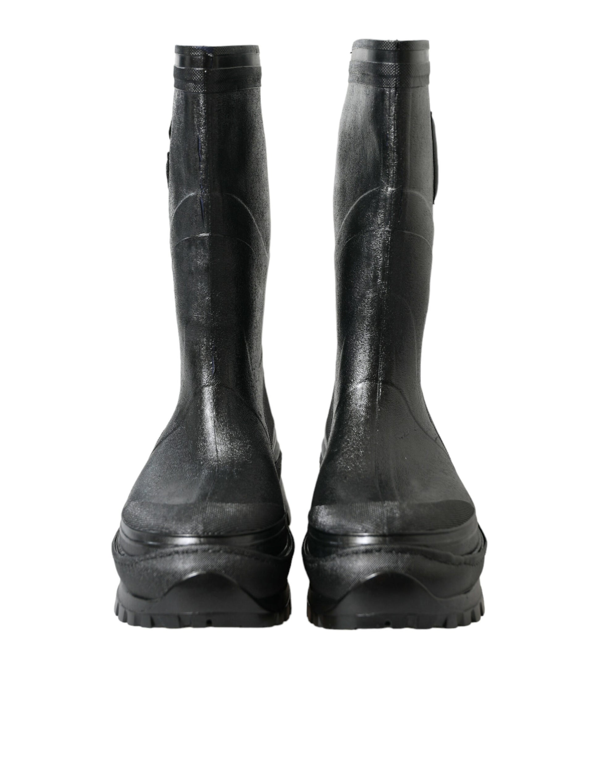 Sleek Metallic Rubber Rain Boots with DG Logo