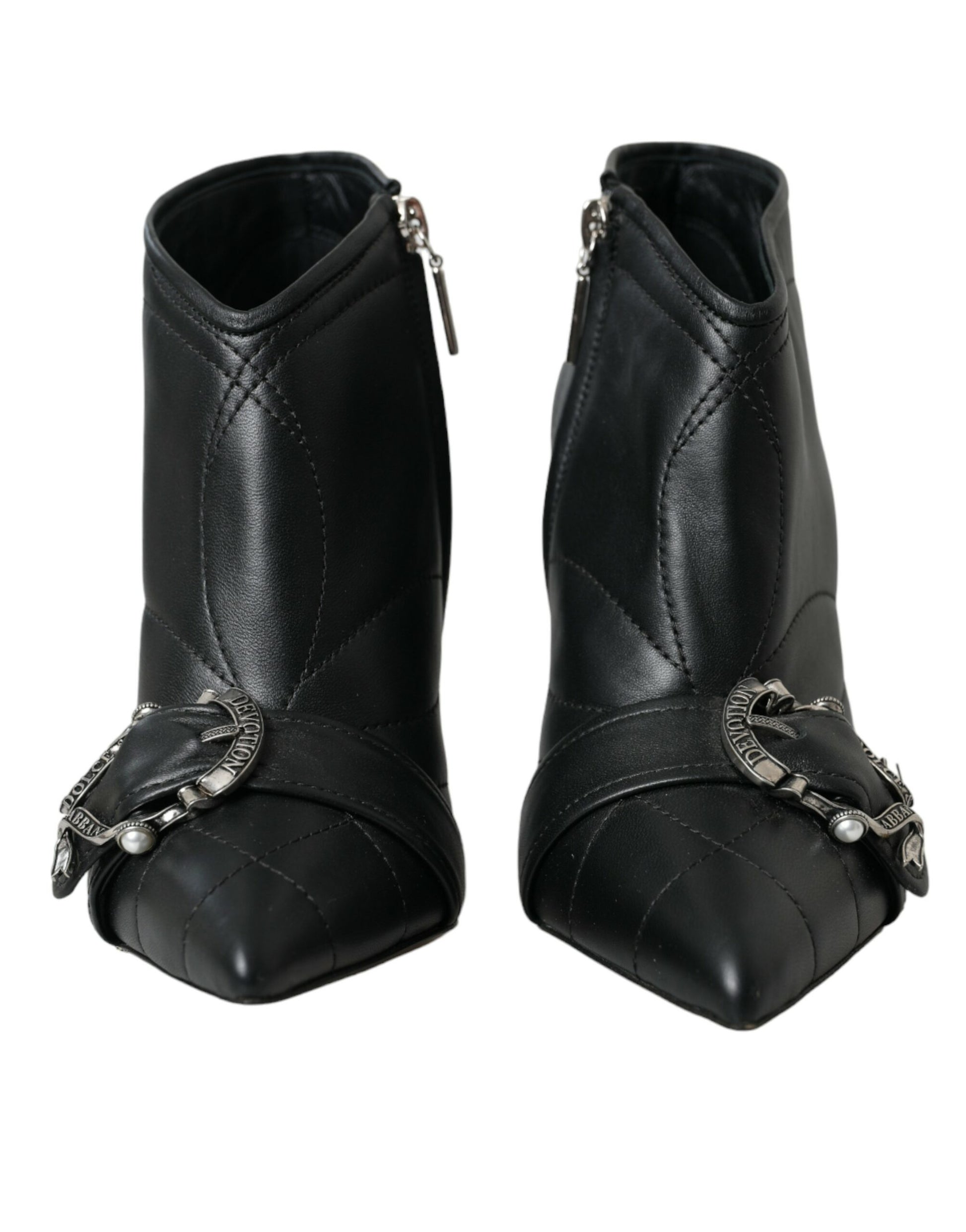 Black Devotion Quilted Buckled Boots Shoes